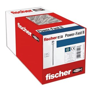 Fischer Spanplattenschraube Power-Fast II 6,0x100 Senkkopf (25 Stck, Teilgewinde, verzinkt)