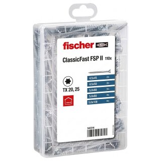 Fischer Meister-Box ClassicFast SK TG TX, 4,5 - 5,0mm (110-teilig, mit Teilgewinde)