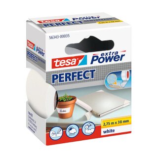 Tesa Gewebekleb. 2,75m x 38mm extra Power wei Perfekt 56343