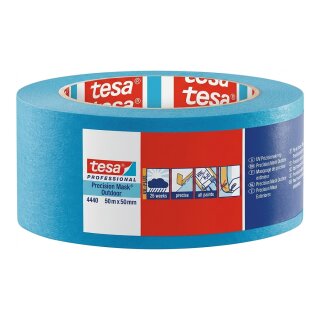 Tesa Kreppband 50m x 50mm Preci.outd.Prof. Blau 04440
