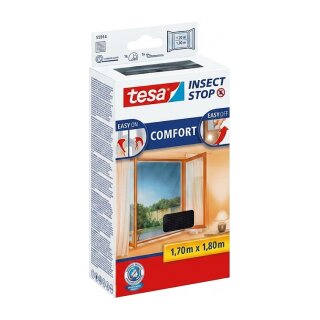 Tesa Fliegengitter Fenster klett 1,7X1,8m schwarz 55914