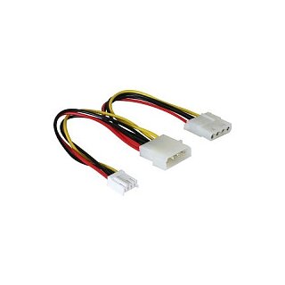 Powerkabel Molex 4pin Stecker zu Molex 4pin Buchse und 4 Pin Floppy