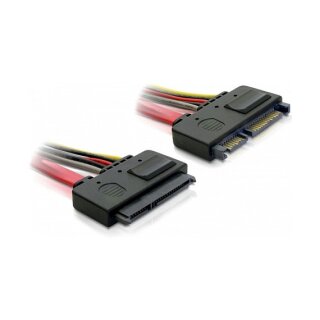 Verlängerungskabel SATA 6 Gb/s 22 Pin Stecker > SATA 22 Pin Buchse (5 V + 12 V) 20 cm