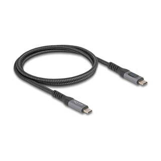 Delock USB 40 Gbps Daten- und Schnellladekabel koaxial 1 m 8K 60 Hz USB PD 3.1 Extended Power Range 240 W