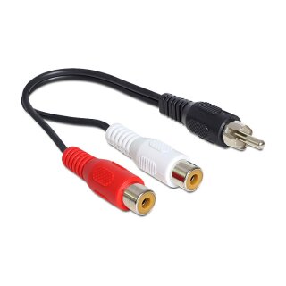 Kabel Cinch 2 x Buchse > Cinch 1 x Stecker 0,2 m
