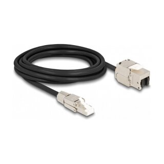 Kabel RJ45 Stecker feldkonfektionierbar zu Keystone Modul RJ45 Buchse Cat.6A 3 m
