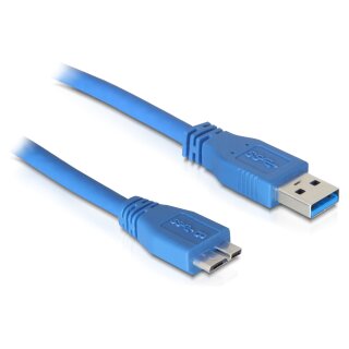 USB 5 Gbps Kabel Typ-A Stecker zu Typ Micro-B Stecker 5 m blau