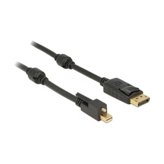 Delock Kabel Mini DisplayPort 1.2 Stecker mit Schraube > DisplayPort Stecker 4K 60 Hz 1 m