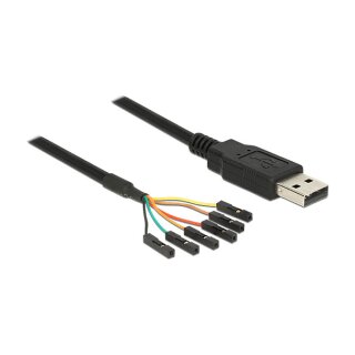 Delock USB 2.0 zu Seriell TTL Konverter mit 6 einzelnen Pfostenbuchsen 1,8 m (5 V)