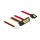 Kabel SATA 6 Gb/s 7 Pin Buchse + Floppy 4 Pin Strom Buchse > SATA 22 Pin Buchse unten gewinkelt Metall 30 cm