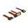 Kabel SATA 6 Gb/s 7 Pin Buchse + SATA 15 Pin Strom Stecker > SATA 22 Pin Buchse unten gewinkelt Metall 30 cm