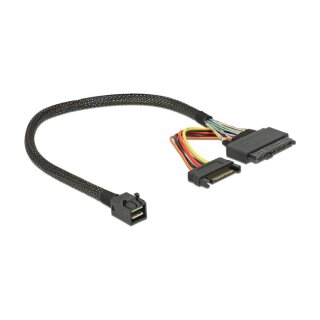 Delock Kabel SFF-8643 Stecker > U.2 SFF-8639 Buchse + SATA Stromanschluss 30 cm