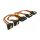 Delock Kabel SATA 15 Pin Strom Stecker mit Einrastfunktion > SATA 15 Pin Strom Buchse 2 x gerade / 2 x unten 15 cm