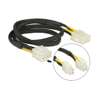 Delock Verlängerungskabel Stromversorgung 8 Pin EPS Stecker (2 x 4 Pin) > 8 Pin EPS Buchse 44 cm