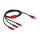Delock USB Ladekabel 3 in 1 Typ-A zu Lightning™ / 2 x USB Type-C™ 1 m schwarz / rot