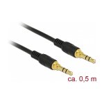 Delock Klinkenkabel 3,5 mm 3 Pin Stecker > Stecker 0,5...