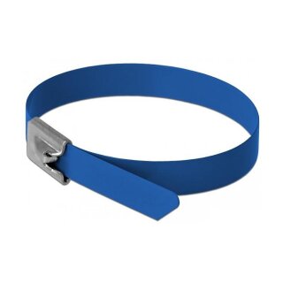 Delock Edelstahlkabelbinder L 200 x B 7,9 mm blau 10 Stück