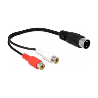 Delock DIN Kabel Diodenstecker 5 Pin zu 2 x Cinch Buchse 20 cm
