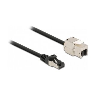 Delock Kabel RJ45 Stecker zu Keystone Modul RJ45 Buchse Cat.6A 2 m schwarz
