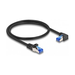 Delock RJ45 Netzwerkkabel Cat.6A S/FTP gerade / rechts gewinkelt 0,5 m schwarz