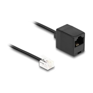 Delock Telefonkabel RJ11 Stecker zu RJ45 Buchse schwarz 10 m