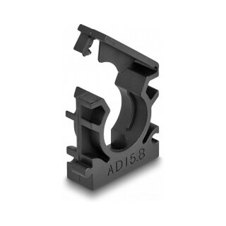 Delock Kabelschlauchhalter mit Verschlussclip 15,8 mm 8 Stück schwarz