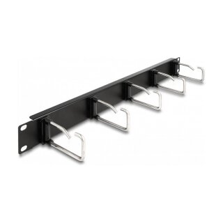 19" Kabelmanagement Rangierpanel mit 5 Metallbügel 1 HE schwarz