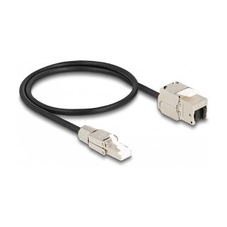 Delock Kabel RJ45 Stecker feldkonfektionierbar zu Keystone Modul RJ45 Buchse Cat.6A 50 cm