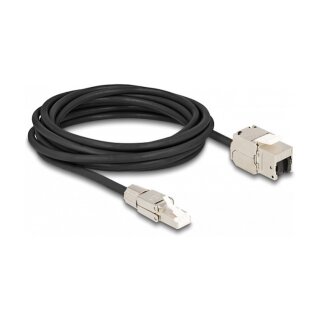 Delock Kabel RJ45 Stecker feldkonfektionierbar zu Keystone Modul RJ45 Buchse Cat.6A 5 m