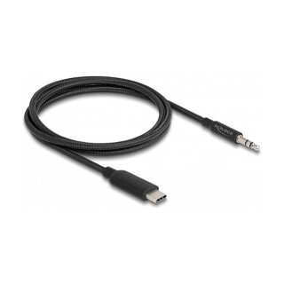 Delock Audio Stereo Kabel USB Type-C™ Stecker zu Klinkenstecker 3,5 mm 3 Pin 1 m schwarz