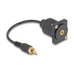 D-Typ Kabel Cinch Stecker zu Buchse schwarz 20 cm