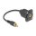 D-Typ Kabel Cinch Stecker zu Buchse schwarz 20 cm