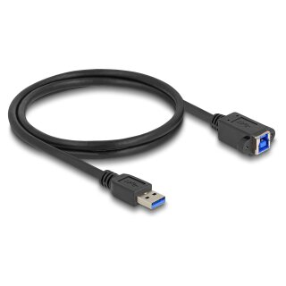 USB 5 Gbps Kabel USB Typ-A Stecker zu USB Typ-B Buchse zum Einbau 1 m schwarz