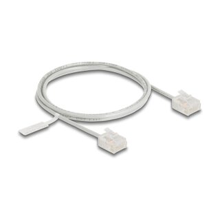 RJ45 Netzwerkkabel Cat.6 UTP Ultra Slim 1 m grau mit kurzen Steckern