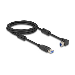 USB 5 Gbps Kabel Typ-A Stecker zu Typ-B Stecker 90° links gewinkelt 2 m