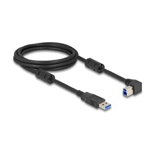 Delock USB 5 Gbps Kabel Typ-A Stecker zu Typ-B Stecker 90° rechts gewinkelt 2 m