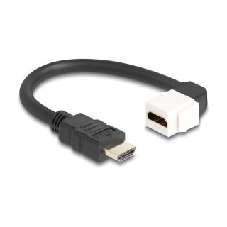 Keystone Modul Kabel HDMI Stecker zu Buchse 90° gewinkelt 8K 60 Hz 20 cm schwarz