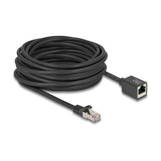 Delock Netzwerk Verlängerungskabel RJ45 Stecker zu RJ45 Buchse Cat.6A S/FTP 10 m schwarz