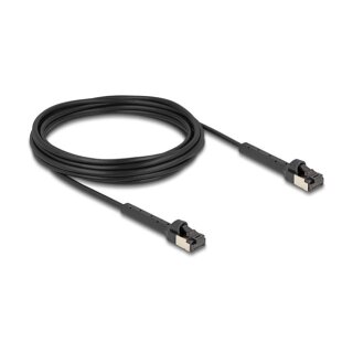 RJ45 Slim Netzwerkkabel Cat.6A U/FTP winkelbar schwarz 5 m