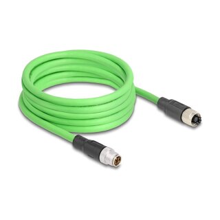 Delock M12 Kabel X-kodiert 8 Pin Stecker zu Buchse PUR (TPU) 2 m