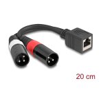 Adapterkabel RJ45 Buchse zu 2 x XLR 3 Pin Stecker schwarz...