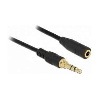 Klinkenverlängerungskabel 3,5 mm 3 Pin Stecker zu Buchse 2 m schwarz