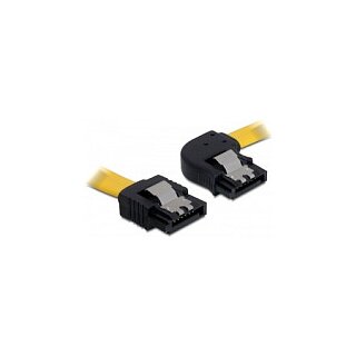 Delock SATA 3 Gb/s Kabel gerade auf rechts gewinkelt 30 cm gelb