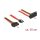 Delock Kabel SATA 6 Gb/s 7 Pin Buchse + SATA 15 Pin Strom Stecker > SATA 22 Pin Buchse oben gewinkelt Metall 30 cm