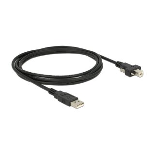 Delock Kabel USB 2.0 Typ A Stecker > USB 2.0 Typ B Stecker mit Schrauben 2 m