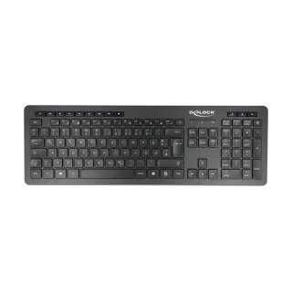 Delock USB Tastatur 2,4 GHz kabellos schwarz - Lautlos
