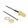 Antennenkabel RP-SMA Buchse zum Einbau zu I-PEX Inc., MHF® I Stecker 1.13, 10 cm Gewindelänge 10 mm