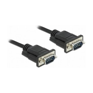 Kabel Seriell D-Sub9 1 m St/St mit schmalem Steckergehäuse Delock
