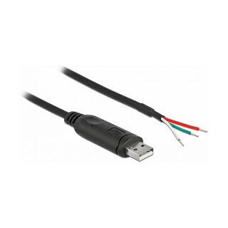 Delock Adapterkabel USB 2.0 Typ-A zu seriell RS-232 mit 3 offenen Kabelenden 0,5 m