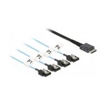 Delock Kabel OCuLink SFF-8611 > 4 x SATA 7 Pin 1 m Metall
